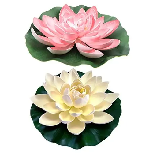 Produktbild: Kisangel 2st Künstlicher Lotus Schwimmende Lotusblumen Simulation Teichanlage Künstliche Seerose Künstliche Schwimmende Seerose Lotusblumendekor Eva-Schaum Gefälschter Schwimmer Aquarium