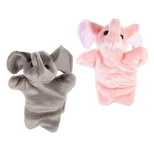 Produktbild: Kisangel 2stücke Tier Handpuppe Für Junge Mädchen Cartoon Tierpuppe Interaktives Spielzeug Für Eltern-Junge Mädchen-bindung Fantasiespielzeug Lernhilfe Für Motorische