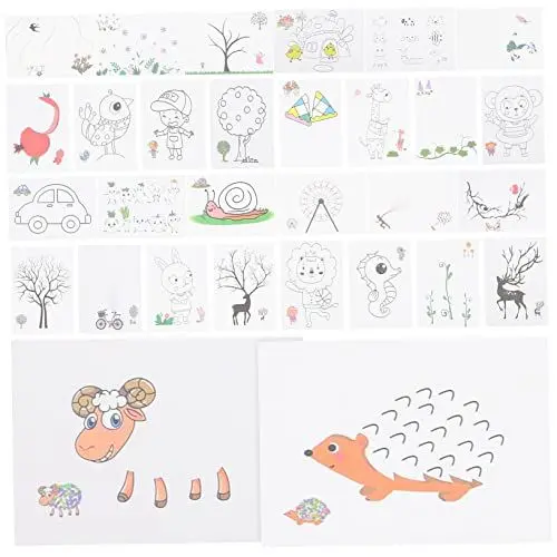 Produktbild: Kisangel Lustige Finger-malkarten Für Jungen Und Mädchen 30er-Pack Malkarten Für Jungen Und Mädchen Pädagogisches Zeichenpad Für Kinder Lernspielzeug