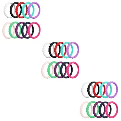 Produktbild: Kisangel 30 Stk Trauringe aus Silikon Eheringe aus Silikon für Damen herren silikonringe Herrenringe Damenringe Gummi Eheringe Frauen Frauenringe Schmuck Fräulein Kieselgel