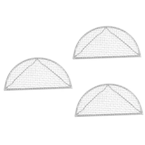 Produktbild: Kisangel 3St Grillnetz Grillmatte grillzubehör Grillgitter für Outdoor Grillgitter für Camping Grillgitter für Garten Grillplatz Campinggrill Mesh BBQ-Gittermatte Edelstahl 304 Silver