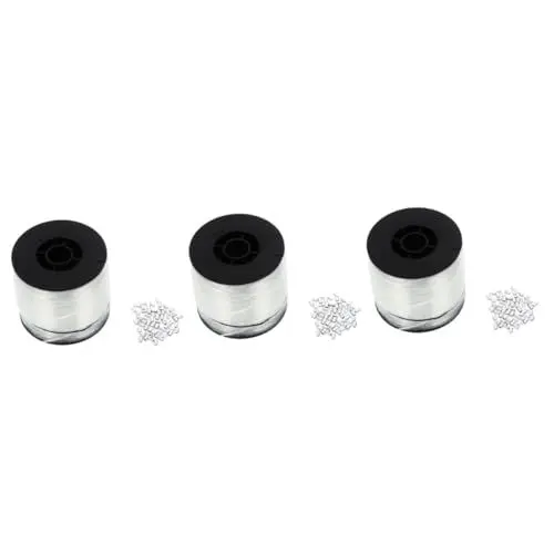 Produktbild: Kisangel 3 Sätze Aluminiumteile für Nylon-Angelschnur Armband Angelschnur Angelgurt nylonfaden Angel ausrüstung Angelleine Angelwerkzeug 500 m langes Angelseil aus Nylon draussen Angeln