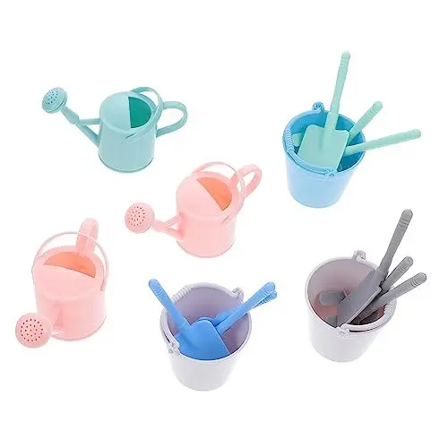 Produktbild: Kisangel 3 Sätze Mini-Tool Kinder Pflanzen Spielzeug Mini-Gartengeräte Kinder gartenwerkzeug gartengeräte Kinder Pflanzensets für Kinder Gießkannen für Kinder Mini-Gartenpflanzrechen