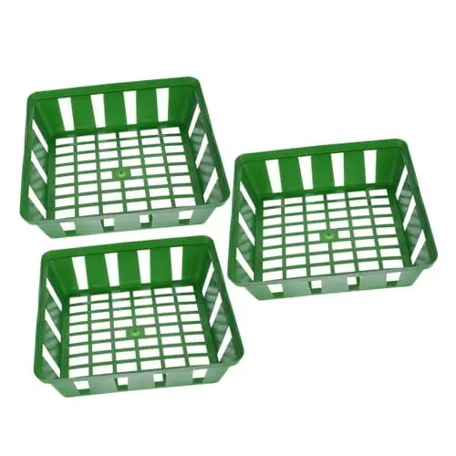 Produktbild: Kisangel 3 Stück Blumentopf Pflanzkörbe Körbe Mit Drainagelöchern Kunststoff Pflanzkörbe Kindergarten Gartenkorb Kindergarten Körbe Heim Kunststoffkörbe Für Pflanzen Gartenbedarf