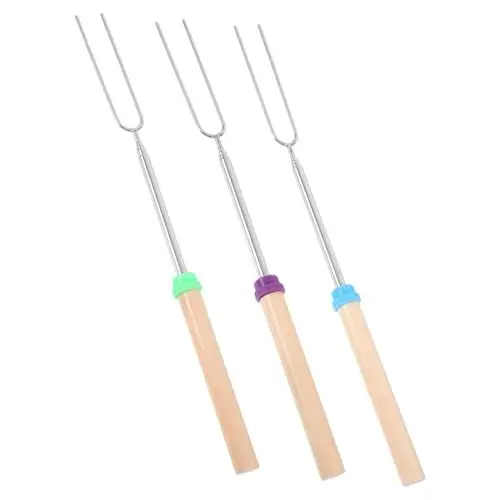 Produktbild: Kisangel 3 Stück Grillgabel Aus Edelstahl Bbq Sticks Fleischgabeln Für Die Küche Steakgabel Bbq-smores-spieße Campingspieße Nudelgabel Küchengabel Grillstäbchen Fruchtstäbchen Speckzange Pp
