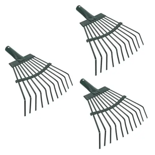Produktbild: Kisangel 3st Grasrechen Werkzeug Kunstrasenrechen Geländewartrechen Gartenrechen Klein Rasen Rechen Laubrechen Für Den Garten Laubrechen Heavy Duty Unkraut Rechen Künstlich Kohlenstoffstahl