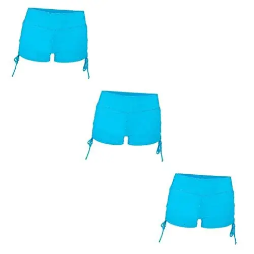 Produktbild: Kisangel 3stücke Damen Shorts Mit Verstellbarem Kordelzug Leichte Und Bequeme Schwimmshorts Für Strand Yoga Und Freizeitaktivitäten