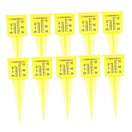 Produktbild: Kisangel 4sets Harz Messbecher Regenmesser Niederschlagsmesser Große Kapazität Regen Meter Für Garten Hof 10 Stücke * 4