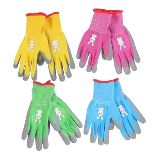Produktbild: Kisangel 4 Paar Gartenhandschuhe Für Jungen Und Mädchen Sicheres Gartenmaterial Bequeme Passform Für Die Gartenreinigung
