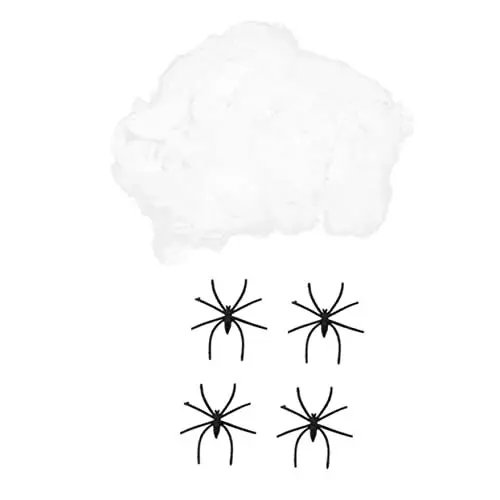 Produktbild: Kisangel 4 Sätze Simulations Spinnennetz Leuchtendes Spielzeug Halloween-gartendekoration Halloween-gurtband- Unheimlich Halloween-Party- Halloween-spinnenweben Baumwolle Weiß