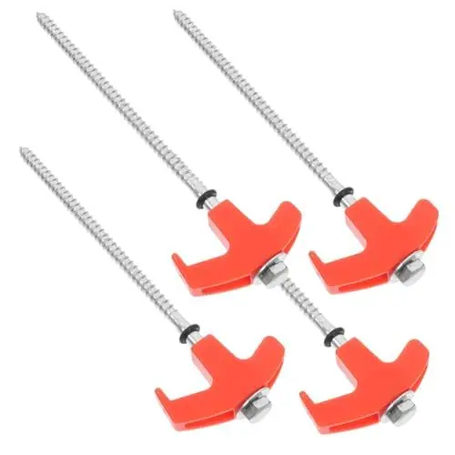 Produktbild: Kisangel 4 Stück Heringe Pfähle Für Außendekorationen Campingplatz Nägel Zelt Campingzubehör Winddichte Pfähle Planenpfähle Zeltstangen Schneepfähle Im Freien Metallpfähle Orange Verzinkt
