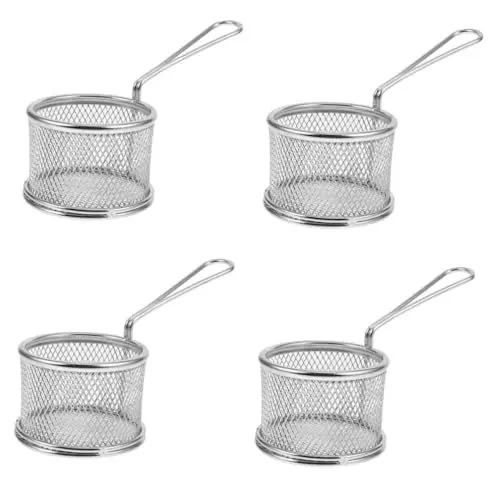 Produktbild: Kisangel 4 Stück Holzkohlekorb grillzubehör Grillkorb Werkzeug zum Verbrennen von Holzkohle Feuerkorb tragbarer Brennkorb Werkzeug zum Brennen von Holzkohle aus Metall Rostfreier Stahl