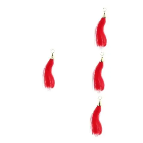 Produktbild: Kisangel 4 Stück Rote Quaste Faserquaste Chinoiserie übergabe Tai Chi Spike Zubehör Quaste Kampfsportzubehör Für Tai Chi