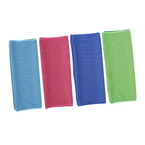 Produktbild: Kisangel 4stücke Kühlende Handtücher Atmungsaktive Sport Und Yogahandtücher Für Fitness Camping Und Outdoor-aktivitäten Ultra-leichte Weiche Mikrofaser Für Sofortige Abkühlung
