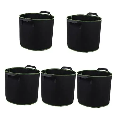Produktbild: Kisangel 5er-Pack Pflanzbeutel Einfach Zu Verwenden Für Den Garten Im Freien Bequeme Griffe 5 Gallonen 19 L Für Pflanzen