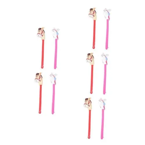 Produktbild: Kisangel 5 Sätze Aufblasbarer Pferdekopfstock Aufblasbares Stockspielzeug Mit Einem Aufblasbaren Stock Aufblasbarer Kampfstock Pferdekostüm Für Kinder Luftpferd PVC 2 Stück * 5