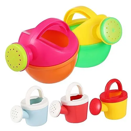 Produktbild: Kisangel 5-teiliges Gießkannen-set Für Kinder Gartenspielzeug Gießtöpfe Für 4–6-jährige Strandspielzeug Stabiler Kunststoff Leicht Zu Halten Lustige Aktivität Zufällige Farbe