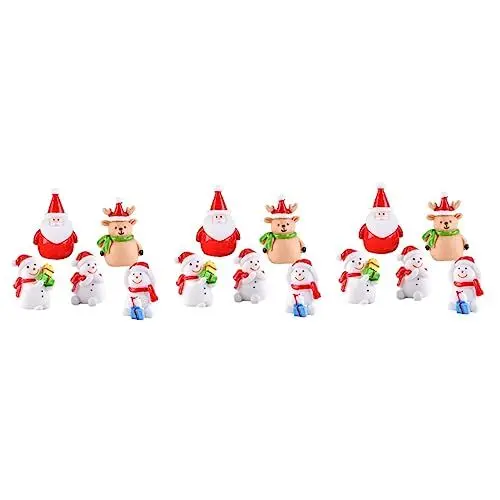 Produktbild: Kisangel 63 STK Harzverzierungen Miniatur-Weihnachtsfiguren Weihnachtsfigur Schneemann weihnachtsdeko Spielzeug für Kinder Wohnkultur Weihnachtsschmuck aus Harz Puppe aus Harz Schreibtisch