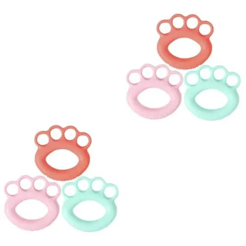 Produktbild: Kisangel 6 STK Griffigkeit Finger Stärken Unterarm Handtrainer Handgriff Übung Verstellbare Handgriffe Handübung Handmassagering Fingerverstärkungsringe Handstärker Zange Fitness Fassen TPR