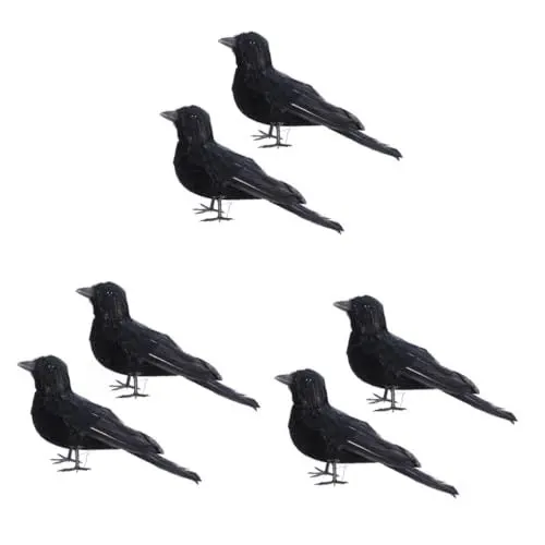 Produktbild: Kisangel 6 STK Krähenvogel- Gruselige Halloween-krähe Wandvogelfigur Halloween Gefiederte Raben Falsche Krähe Künstliche Raben Krähe Halloween Halloween-hausdekorationen Statue Feder