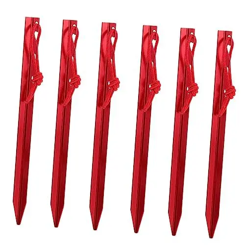 Produktbild: Kisangel 6stücke Zeltheringe Aus Aluminiumlegierung Leichte Langlebige Und Praktische Zeltstangen Mit Windseil Für Camping Und Outdoor-aktivitäten