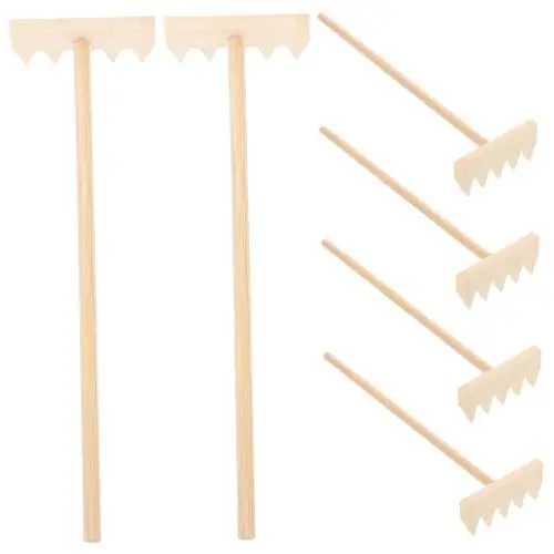 Produktbild: Kisangel 6st Sandbox-Tools Mini-Zen-sandrechen Sandkasten-Werkzeuge Für Den Garten Sand Meditierender Gartenrechen Japanischer Sandgartenrechen Sand-Zen-gartengeräte Hölzern Beige