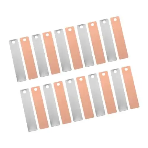 Produktbild: Kisangel 8 Paare Batterieelektrodenblatt Labor-Elektrodenstreifen Anode Schlüssel Schild Materialien für Batterieexperimente Zinkplatten Zinkstreifen Kupfer
