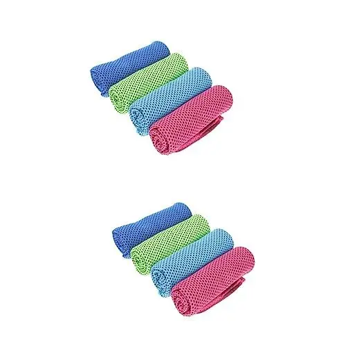 Produktbild: Kisangel 2sets Sport Handtuch Schnell Trocknend Reise Kühl Hals Kalt Handtuch Für Yoga Outdoor Sport 4 Stücke * 2