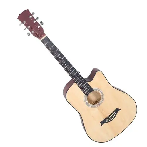 Produktbild: Kisangel Akustikgitarre für Anfänger Folk Gitarre für Schüler und Geeignet für Männer und Frauen mit Einfacher Handhabung und Reichem Klangnaturfarbe