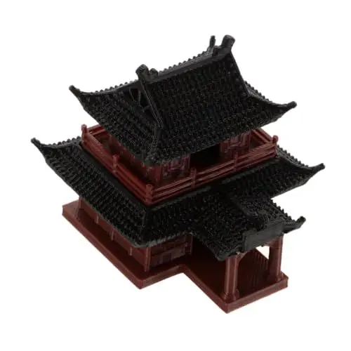Produktbild: Kisangel Mini-Statue Japanischer Gartenpavillon Teich-Ornament Für Den Außenbereich Chinesische Architekturfigur