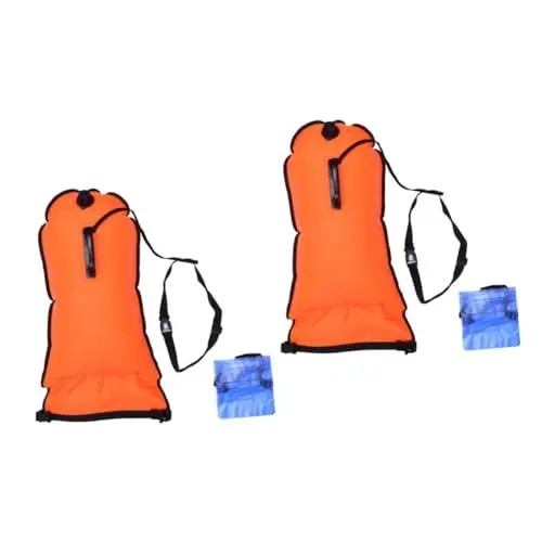 Produktbild: Kisangel Aufblasbare Schwimmtasche Sicherheitsschwimmer Schwimmen Schwebend Kann Kühler Schwimmtrainingsgeräte Wasserdichtes Gehäuse Trockensack Zum Schwimmen Halter Schwimmbad PVC Blue