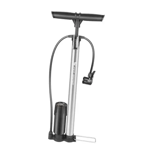 Produktbild: Kisangel Aufblasvorrichtung Reifenpumpe Tragbarer Reifenfüller Fahrradpumpe Fahrrad Luftpumpe Inflator Standpumpe Track-pumpe Pumpen-Mountainbike Handrad Rostfreier Stahl Spur Vertikal