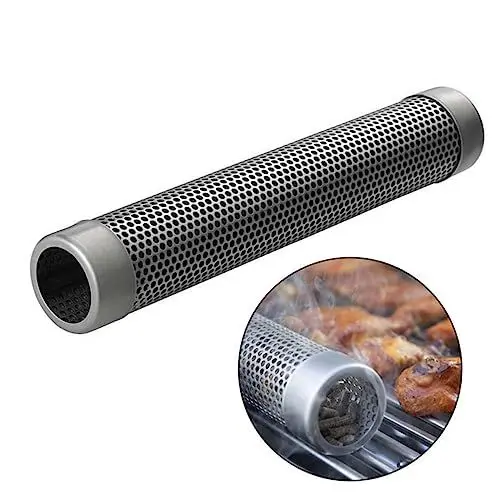 Produktbild: Kisangel 12-zoll-rundrohr-grillofen Aus Edelstahl Für Pelletgrills Ultrafeines Netz Bbq-geschmack