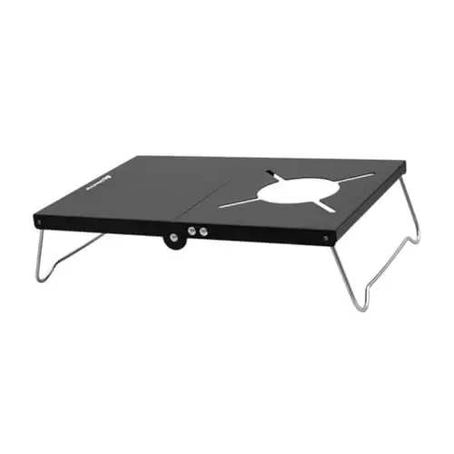 Produktbild: Kisangel 1stück Faltbarer Grilltisch Für Outdoor Und Camping Robuster Klapptisch Mit Edelstahlgestell Und Hoher Tragkraft Für Grillpartys Picknicks Und Outdoor-aktivitäten Schwarz