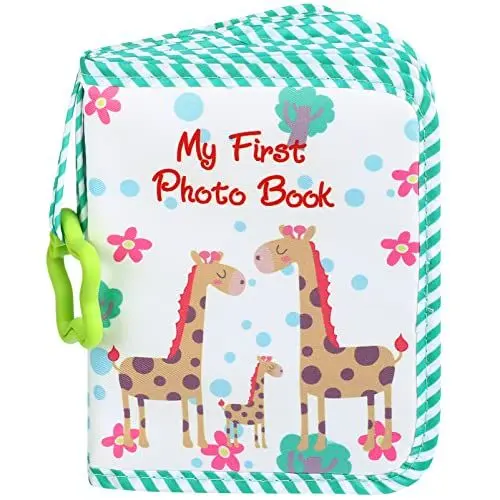 Produktbild: Kisangel Baby-Fotoalben Mein Erstes Familienalbum Baby-Baby-Erinnerungsbuch Weiches Tuch Baby-Fotobuch Säuglings-Fotoalbum Für Neugeborene Kleinkinder Grün