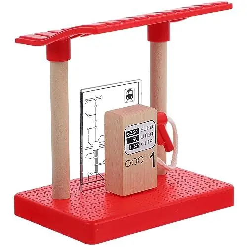 Produktbild: Kisangel Bahnhofszubehör Gas Eisenbahn Tankstellen Holzspielzeug Kinderspielzeugstation Spielzeugschienenzubehör für Tankstellen tankstelle spielset