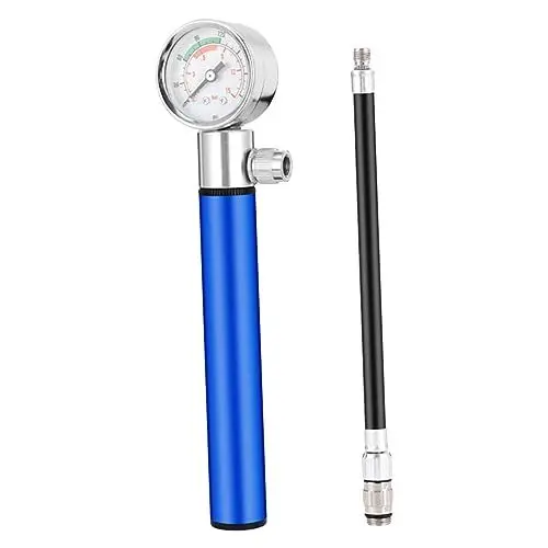 Produktbild: Kisangel Yoga-luftpumpe – Aluminiumlegierung Handpumpe Für Fahrradpumpe Mit Manometer Schnelles Aufpumpen Benutzerfreundlich