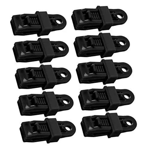 Produktbild: Kisangel 10 Stücke Zelt Baldachin Clip Schiebe Lock Design für Dicke Stoff Wind Seil Klemmen für Camping Zelt Zubehör