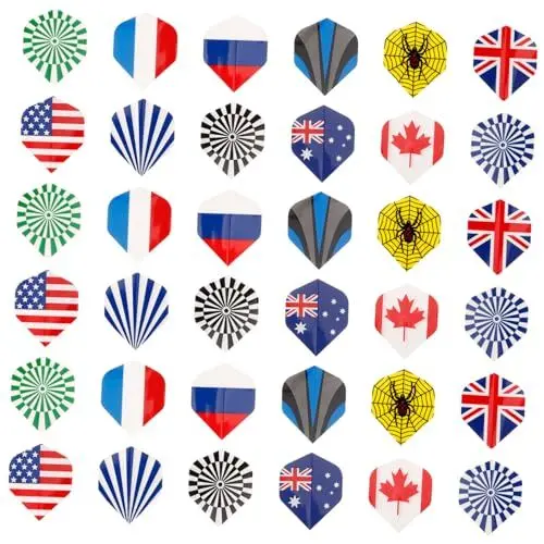 Produktbild: Kisangel 36st Pfeilflügel Ersatzteile Für Dartflügel Amerikanischen Flagge Dartflüge Mit Irischer Flagge Dartschwänze Kunststoff Dartflügel Das Haustier