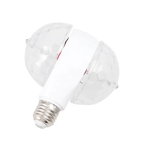 Produktbild: Kisangel Doppelköpfige magische Balllampe drinnen rotieren Drehung Dekorationen Buntes Mini-Bühnenlicht Partylicht Discokugel-Bühnenlicht Bühnenrotationslicht Weiß