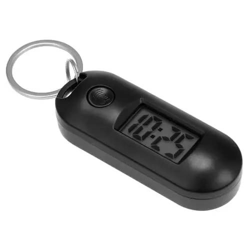 Produktbild: Kisangel Elektronische Schlüsselbunduhr Taschenuhr Armband Uhren Frauen Kleine Uhren Kleine Clipuhr Digitale Uhren Damenuhr Männer Schauen Zu Männer Beobachten Lanyard-uhr Black Plastik