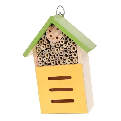 Produktbild: Kisangel Garten Insektenhaus Marienkäfer Outdoor-Dekoration Außendekoration Marienkäfer- Insektenkabinenverzierung Natürliches Bienenhaus Hinterhofhotels Holz Draussen Bienenstock