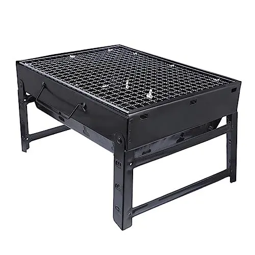 Produktbild: Kisangel Outdoor Zusammenklappbarer Tragbarer Grill Grill Aus Stahl Für Camping Und Kochen