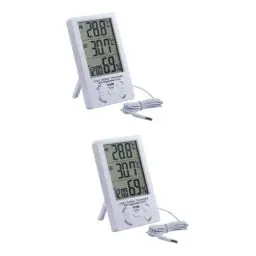 Produktbild: Kisangel Innenhygrometer 2st Raumthermometer Innen Hygrometer Monitor Kind Indikator Großer Bildschirm Weiß LCD-Thermometer