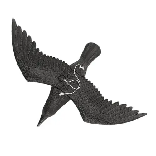 Produktbild: Kisangel Künstliche Krähenfigur Hochwertigem Wasserdichtem Kunststoff Realistische Garten Dekoration für Halloween und Outdoor Anwendungen Lebensecht und Sicher Handhabung