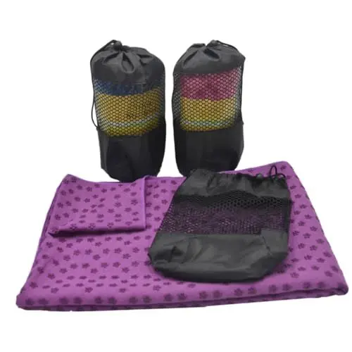 Produktbild: Kisangel Mikrofasertuch Faltbare Yogamatte Handtücher Fürs Fitnessstudio Keine Yogamatte Decke Für Pilates-Decke Yoga-Handtuch Yoga Matte Fitnessmatte Yoga-Decke Violett Sport
