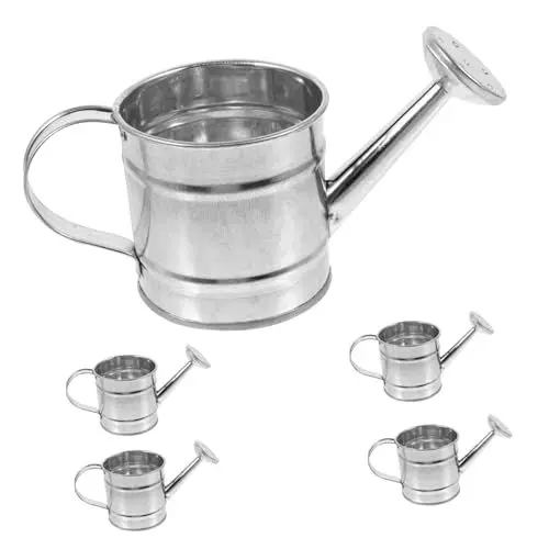 Produktbild: Kisangel Mini-Gießkanne – 5 Stück kleine Gießkannen für Kinder, Gießkanne aus Metall, Gießkanne aus Eisen für Kinder, für Garten, Hof, Haus, Pflanzen, Blumen