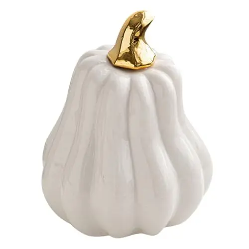 Produktbild: Kisangel Nordischer Keramikkürbis Herbstkürbisfigur Kürbisfigur Aus Keramik Künstliche Kürbisse Keramik Kürbis Figur Mini-kürbisse Aus Porzellan Mini Kürbisskulptur Weiß Halloween