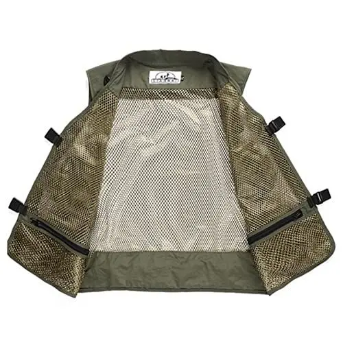 Produktbild: Kisangel Nylonjacken für Herren Jacke für Mann Angelweste Tanktops während Westen Männer atmungsaktive Mesh-Weste Outdoor-Kletterweste Mehrere Taschen Baumwollkleidung