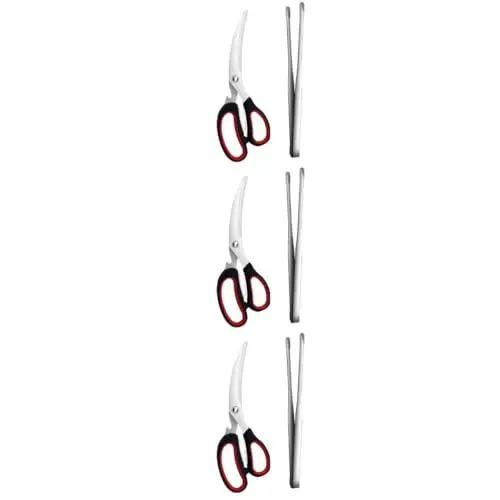 Produktbild: Kisangel Outdoor-Zubehör 6 STK Schere Essen Steak-zubehör Geflügelschere Edelstahl- Kit Edelstahl- zubehör Toaster Steak Scheren Gemüseschere Kräuterschere Clip Edelstahl 304 Draussen